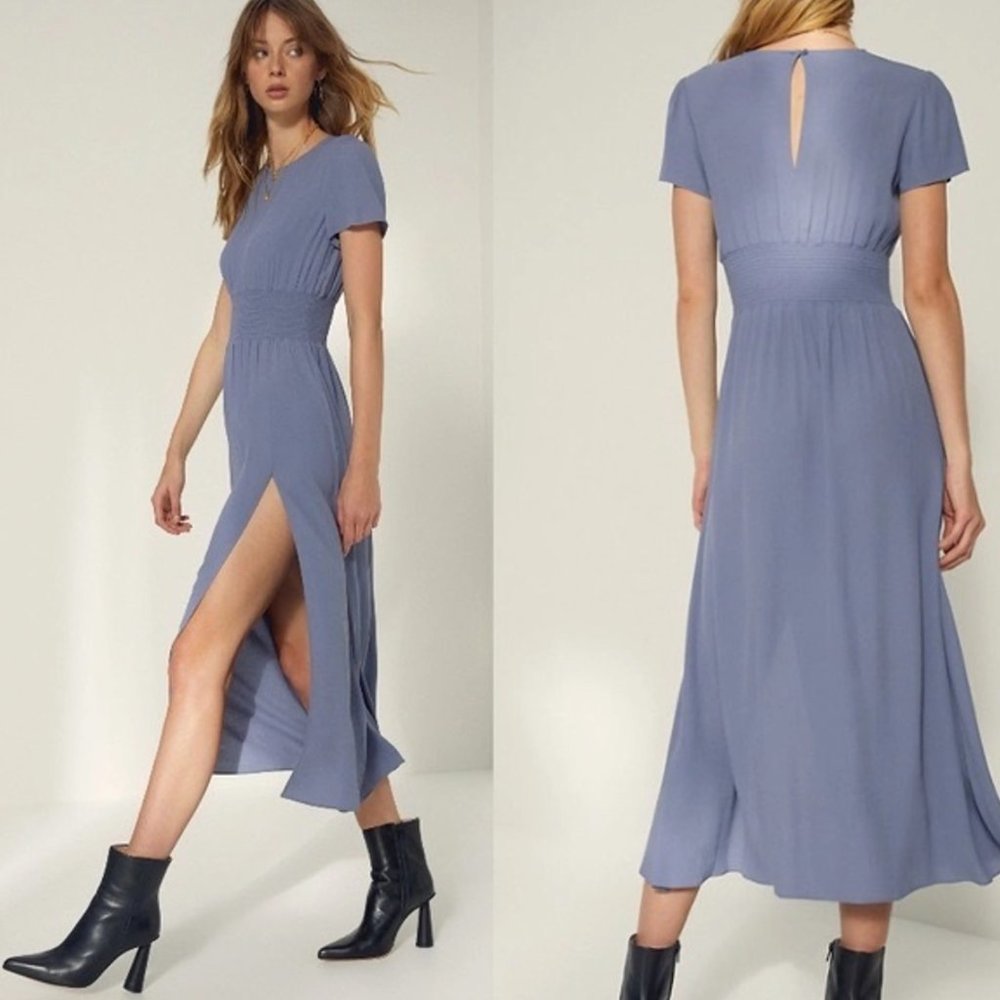 Aritzia Wilfred Maxime Dress Granite Blue Size Small